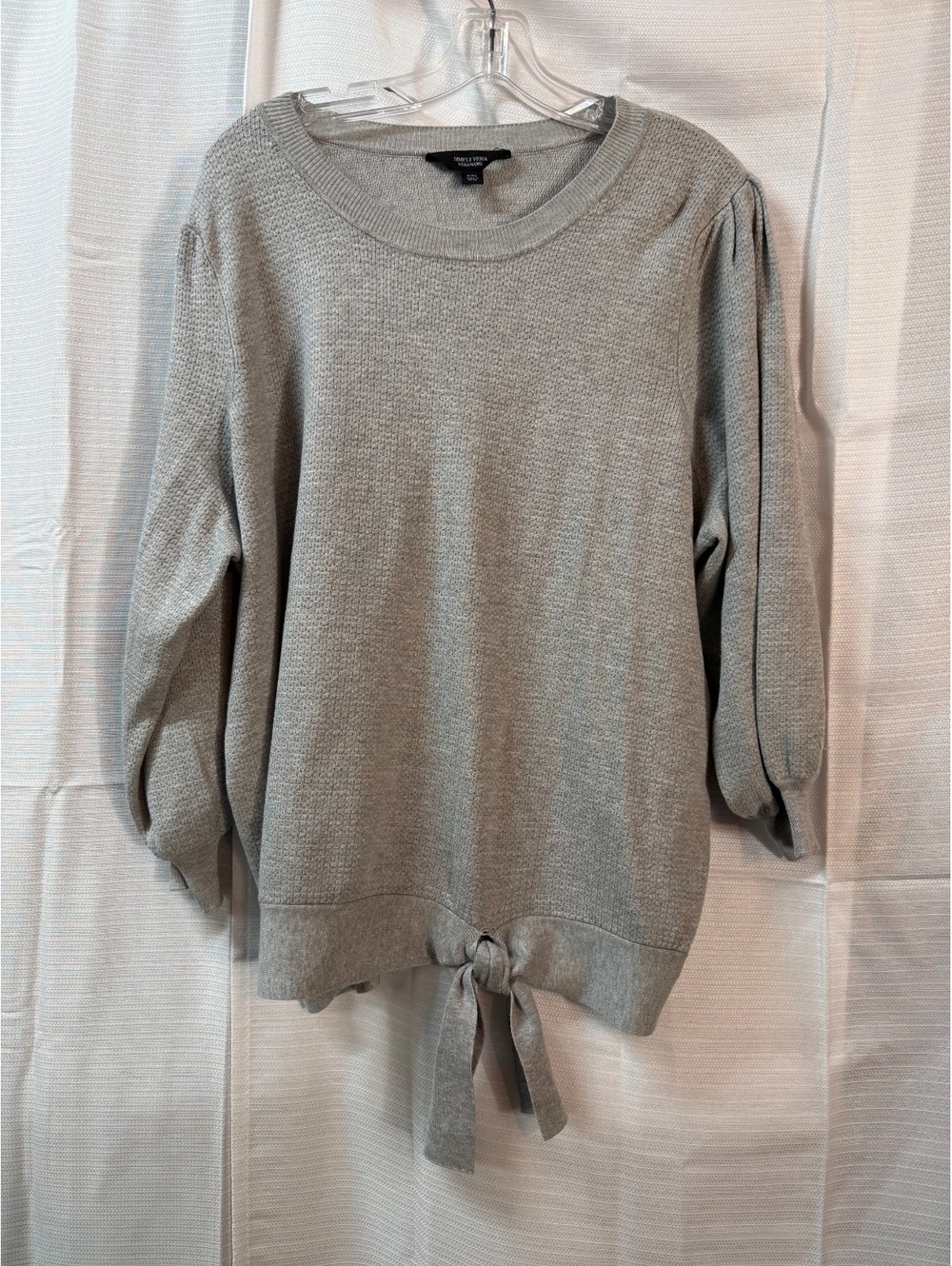 Simply Vera Vera Wang Women's Gray Tie-Hem Sweater XXL